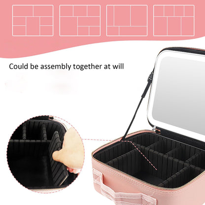 Organizador de maquillaje con espejo LED✨